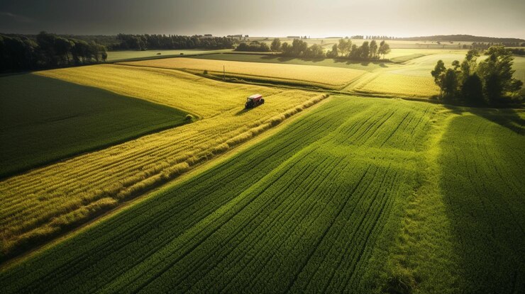 Foto grüne horizonte die üppige schönheit der grünen felder