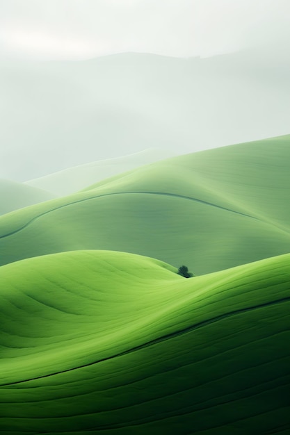 Grüne Hügel minimalistische Kunstfotografie