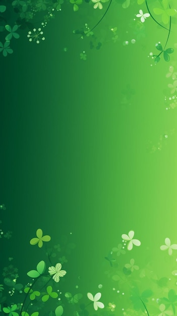 Grüne Kleeblümchen auf grünem Hintergrund