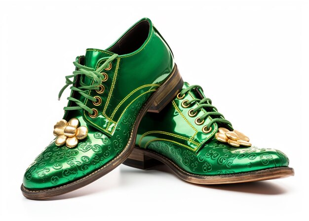 Grüne Leprechaun-Schuhe für die Feier des St. Patrick's Day während irischer Feiertage