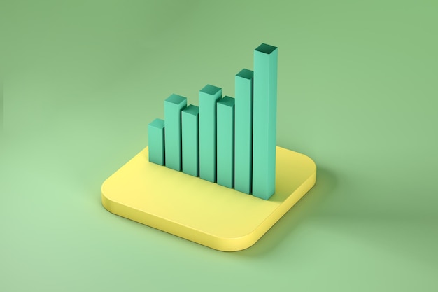 Grüne Marktstatistik auf grünem Hintergrund