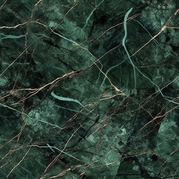Grüne Marmoroberflächeneinrichtung, charakteristische Brekzienmarmorfliesen für keramische Trennwände und Böden. Nahtloses Muster, AI generiert