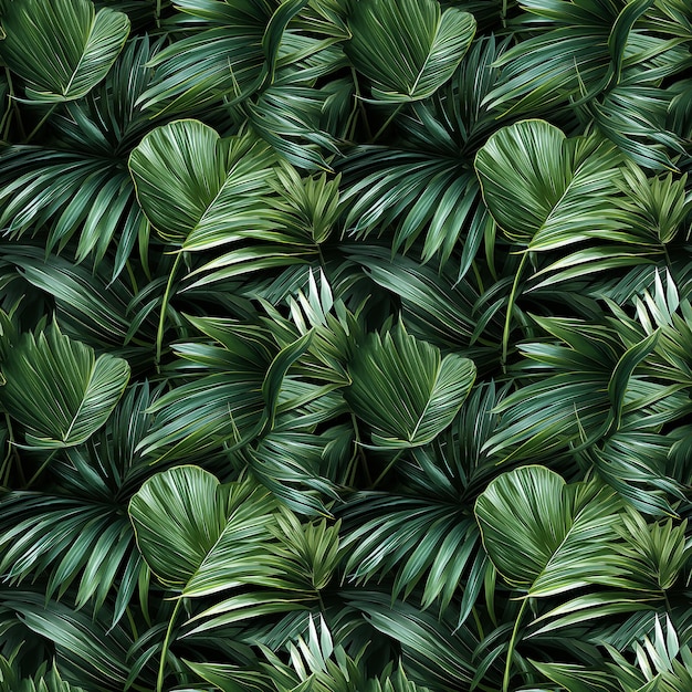 Grüne Palmblätter Nahtloses Muster