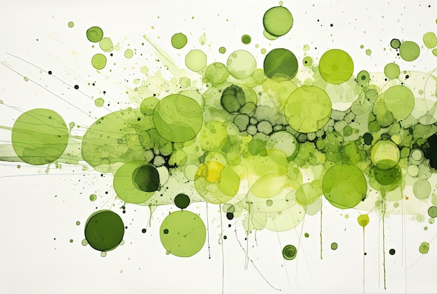 Foto grüne punkte im stil der modernen tintenmalerei