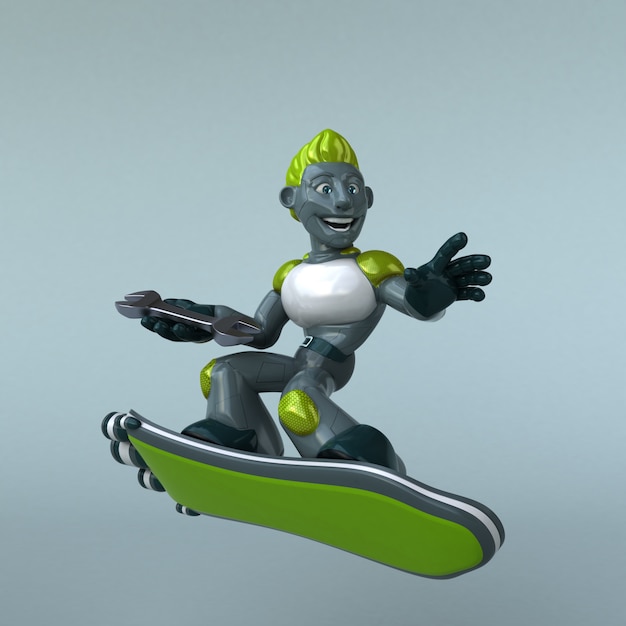 Grüne Roboter-3D-Illustration