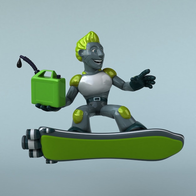 Grüne Roboter-3D-Illustration