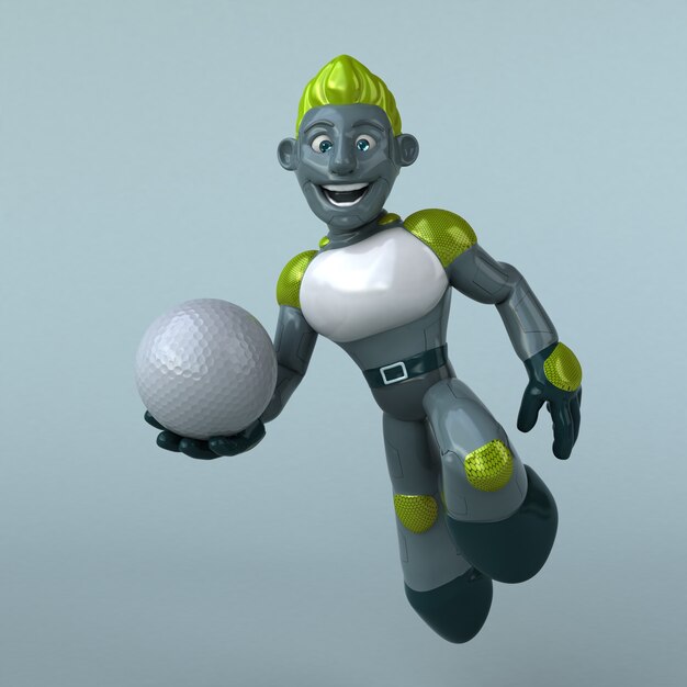 Grüne Roboter-3D-Illustration