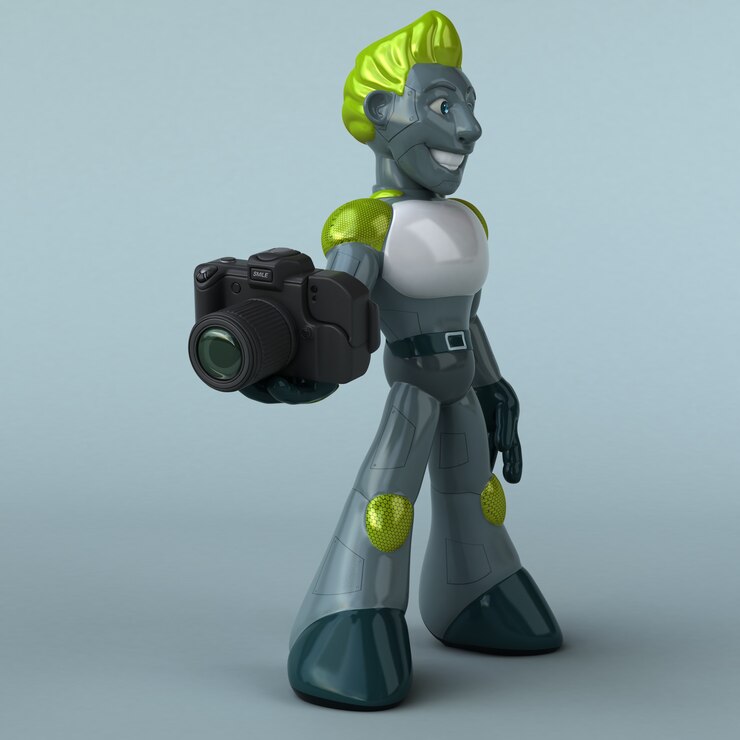 Foto grüne roboterillustration
