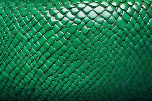 Grüne Schlangenhaut-Close-up-Aufnahme mit einer attraktiven Farbe