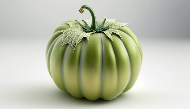 Grüne Tomatenfrucht, isoliertes Gemüse, weißer Hintergrund, KI-generiertes Bild