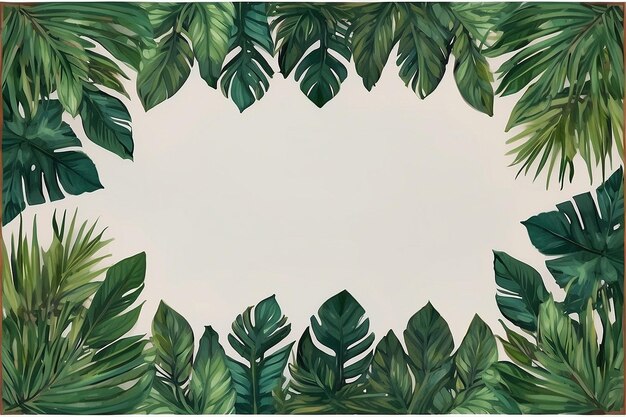Grüne tropische Palmblätter aframe border ar c v