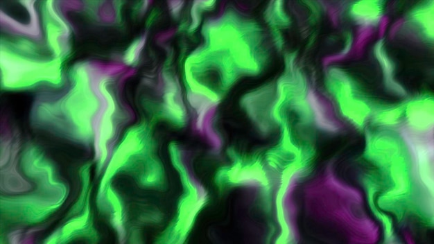 Grüne und gelbe leuchtende Flecken Bewegung D-Format von iridescenten Flecken von Neonfarben