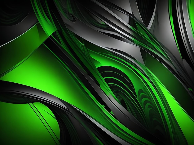 Grüne und schwarze abstrakte Tapeten, die von KI generiert wurden