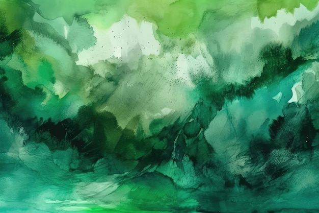 Grüne und weiße abstrakte Malerei, die mit generativer KI-Technologie erstellt wurde