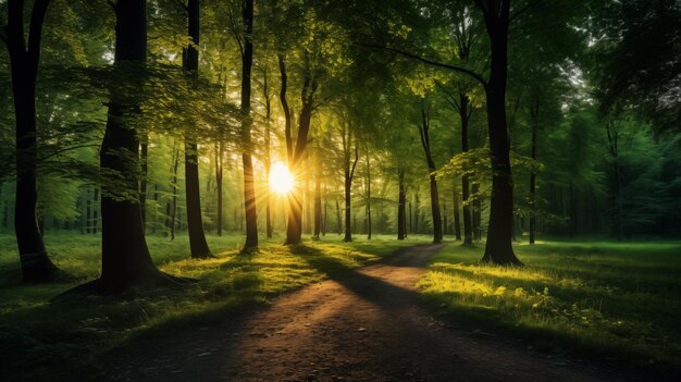 Grüne Waldumgebung Schöner Wald