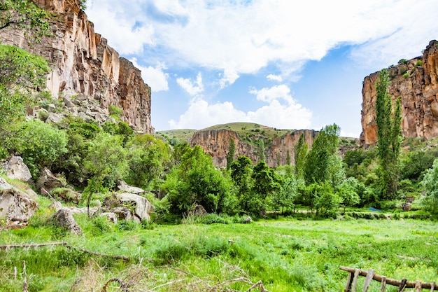 Grüne Wiese im Ihlara-Tal in Kappadokien