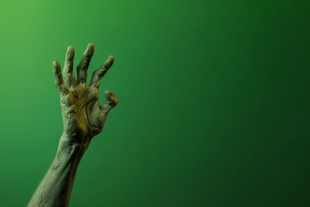 Foto grüne zombie-hand menschlich beängstigend