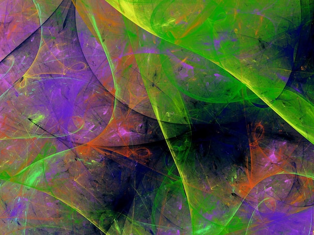 grüner abstrakter fraktaler Hintergrund 3D-Rendering-Illustration