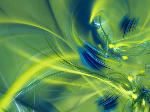 grüner abstrakter fraktaler Hintergrund 3D-Rendering-Illustration