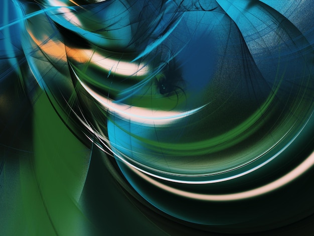 grüner abstrakter fraktaler Hintergrund 3D-Rendering-Illustration