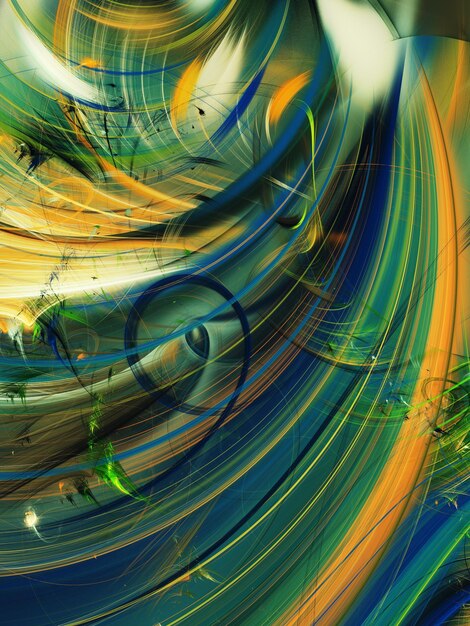 grüner abstrakter fraktaler Hintergrund 3D-Rendering-Illustration