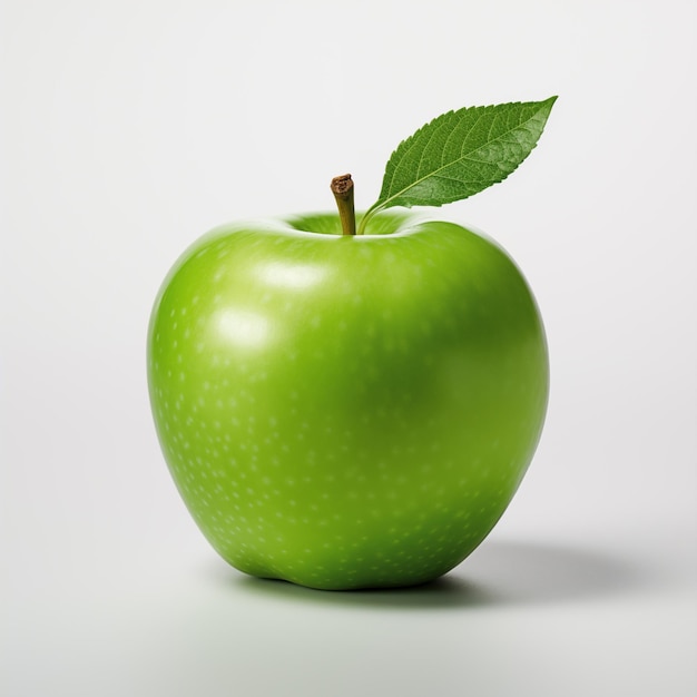 Grüner Apfel auf weißem Hintergrund