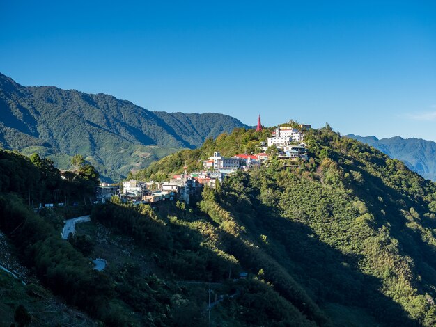 Grüner Bergwald in Taiwan.