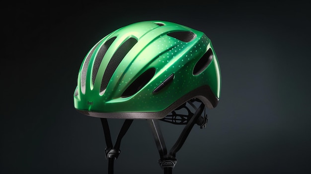 Grüner Fahrradhelm Illustration AI Generative