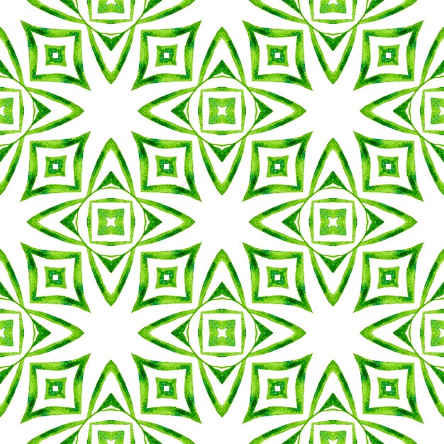 Grüner geometrischer Chevron Aquarellrand Grün