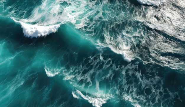 Grüner Ozean mit starker turbulenter Welle
