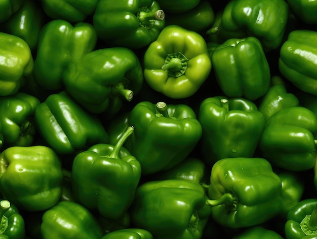 Grüner Paprika-Hintergrund als nahtlose generative Kachel-KI