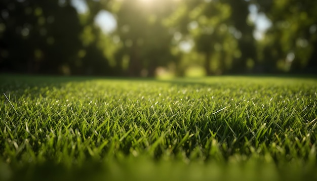 Grüner Rasen mit frischem Gras im Freien Natur Frühlingsgras Hintergrundtextur