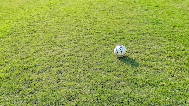 Grüner Rasen und ein Fußballhintergrund