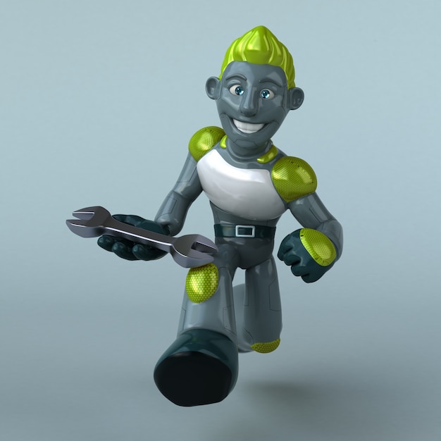 Grüner Roboter - 3D-Charakter