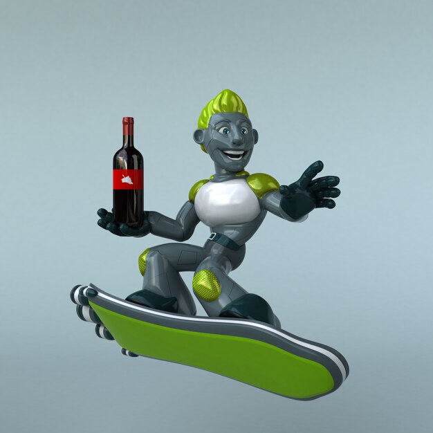 Grüner Roboter - 3D-Charakter