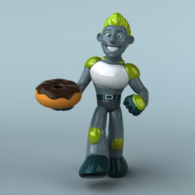 Grüner Roboter - 3D-Charakter