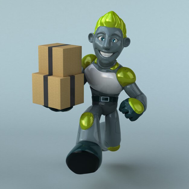 Grüner Roboter - 3D-Illustration