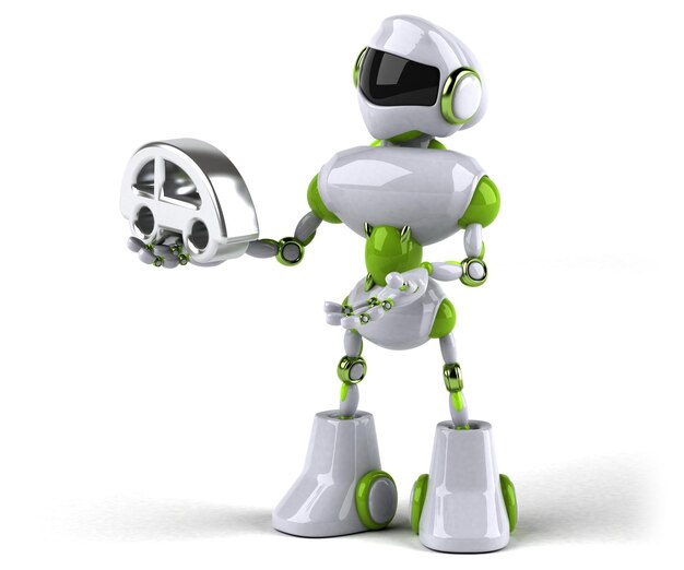 Foto grüner roboter - 3d-illustration