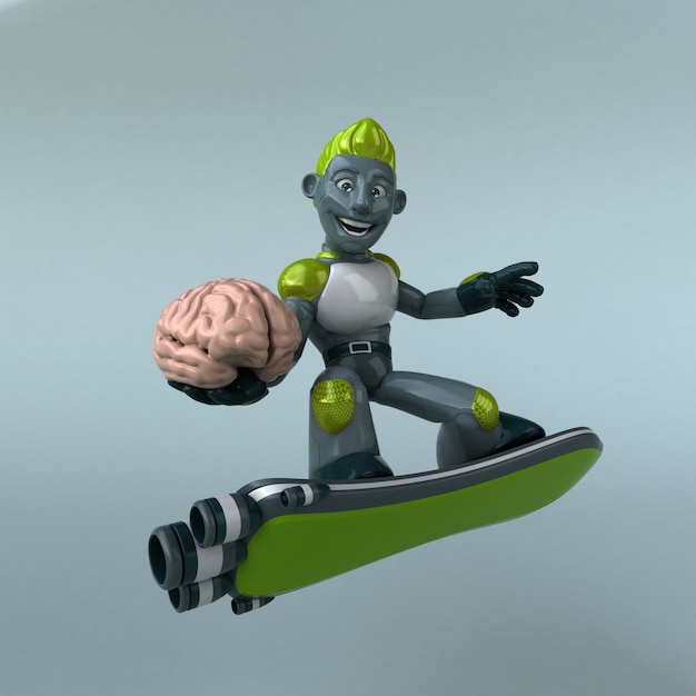 Grüner Roboter - 3D-Illustration