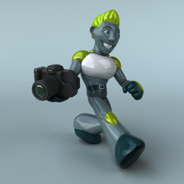 Foto grüner roboter - 3d-illustration