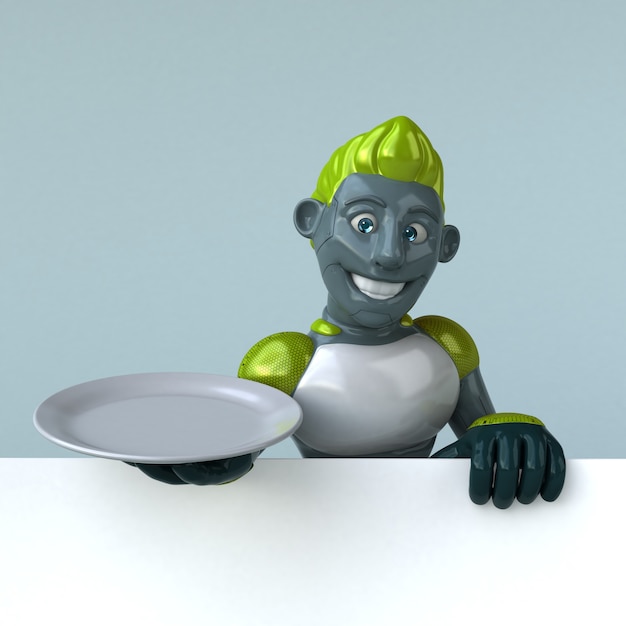 Grüner Roboter - 3D-Illustration