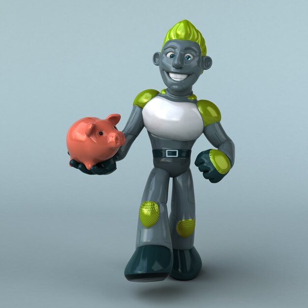 Grüner Roboter - 3D-Illustration