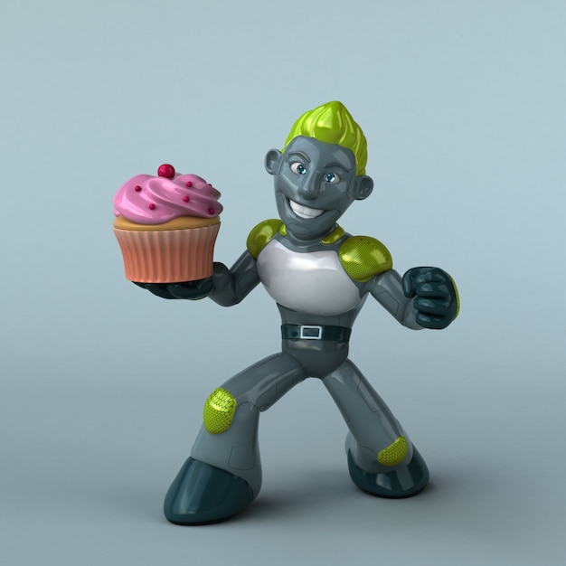 Grüner Roboter - 3D-Illustration