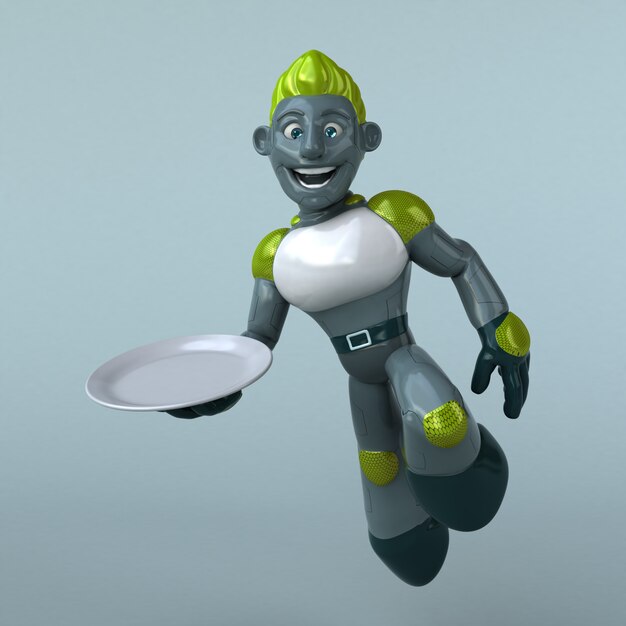 Grüner Roboter - 3D-Illustration