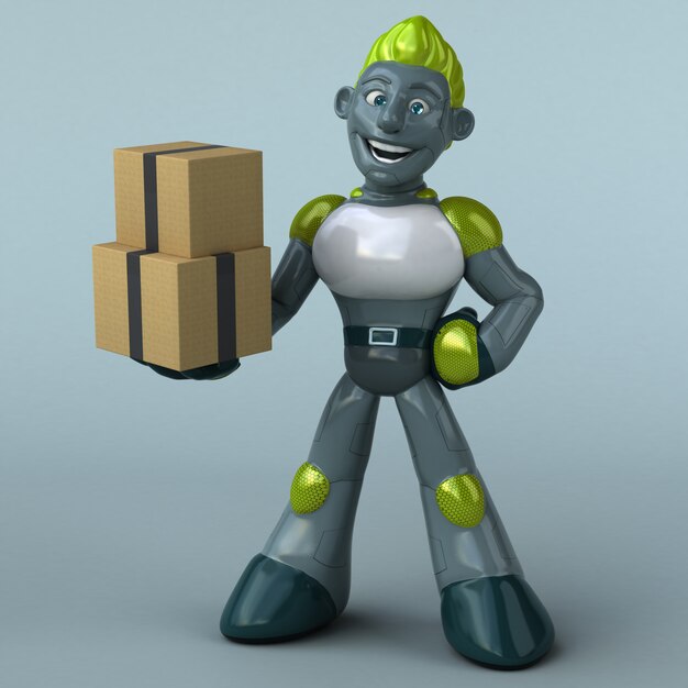 Grüner Roboter - 3D-Illustration