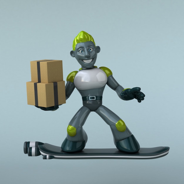 Grüner Roboter - 3D-Illustration