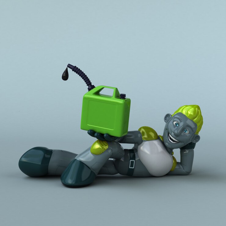 Foto grüner roboter - 3d-illustration