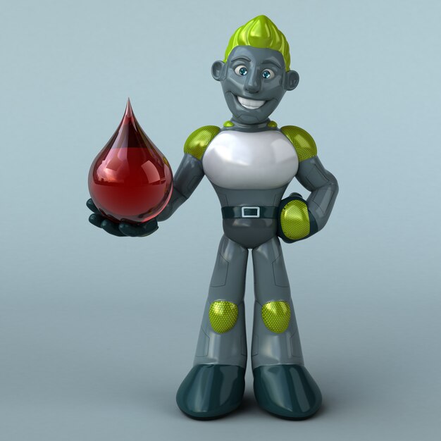 Grüner Roboter - 3D-Illustration