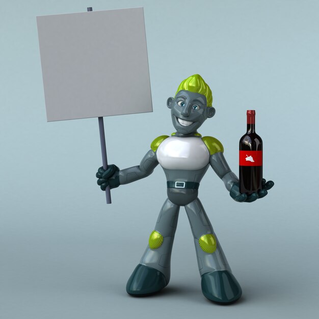 Grüner Roboter - 3D-Illustration