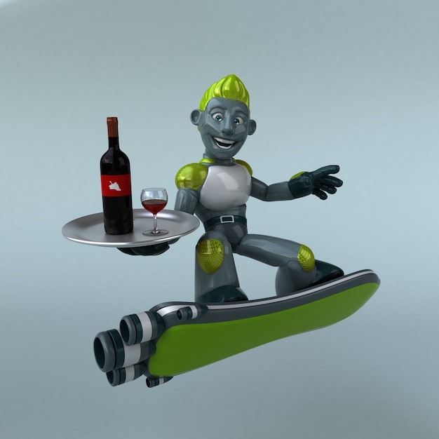 Grüner Roboter - 3D-Illustration